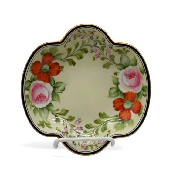 NORITAKE Floral Poppy Hand-Painted Porcelain Dish Made In Japan, Vintage - Picture 1 of 11